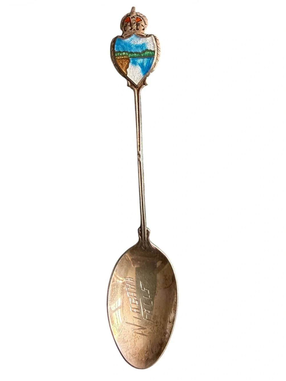 Vintage Silver Souvenir Spoons Set From Niagara Falls, Canada and Lake Placid